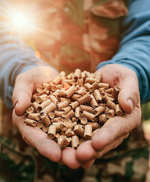 Various types of sustainable fuel, including wood pellets, biomass, and renewable energy sources, used to reduce environmental impact and promote eco-friendly energy solutions.