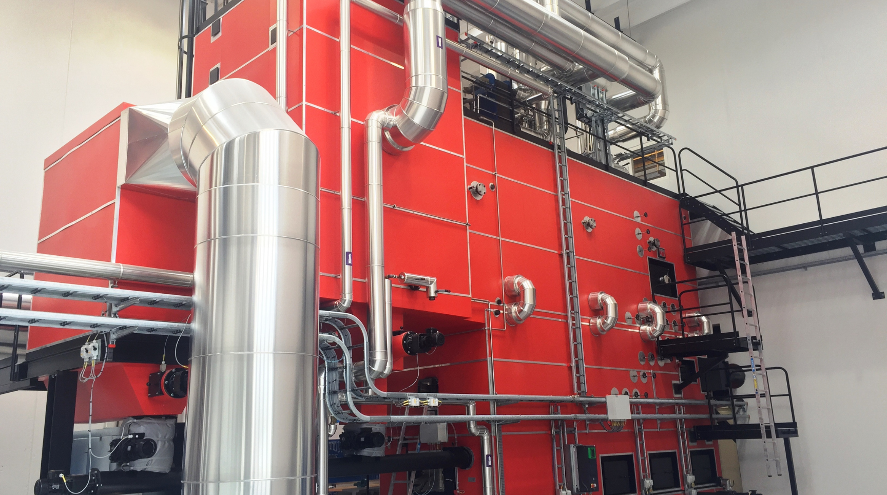 large scale industrial biomass boiler plant room