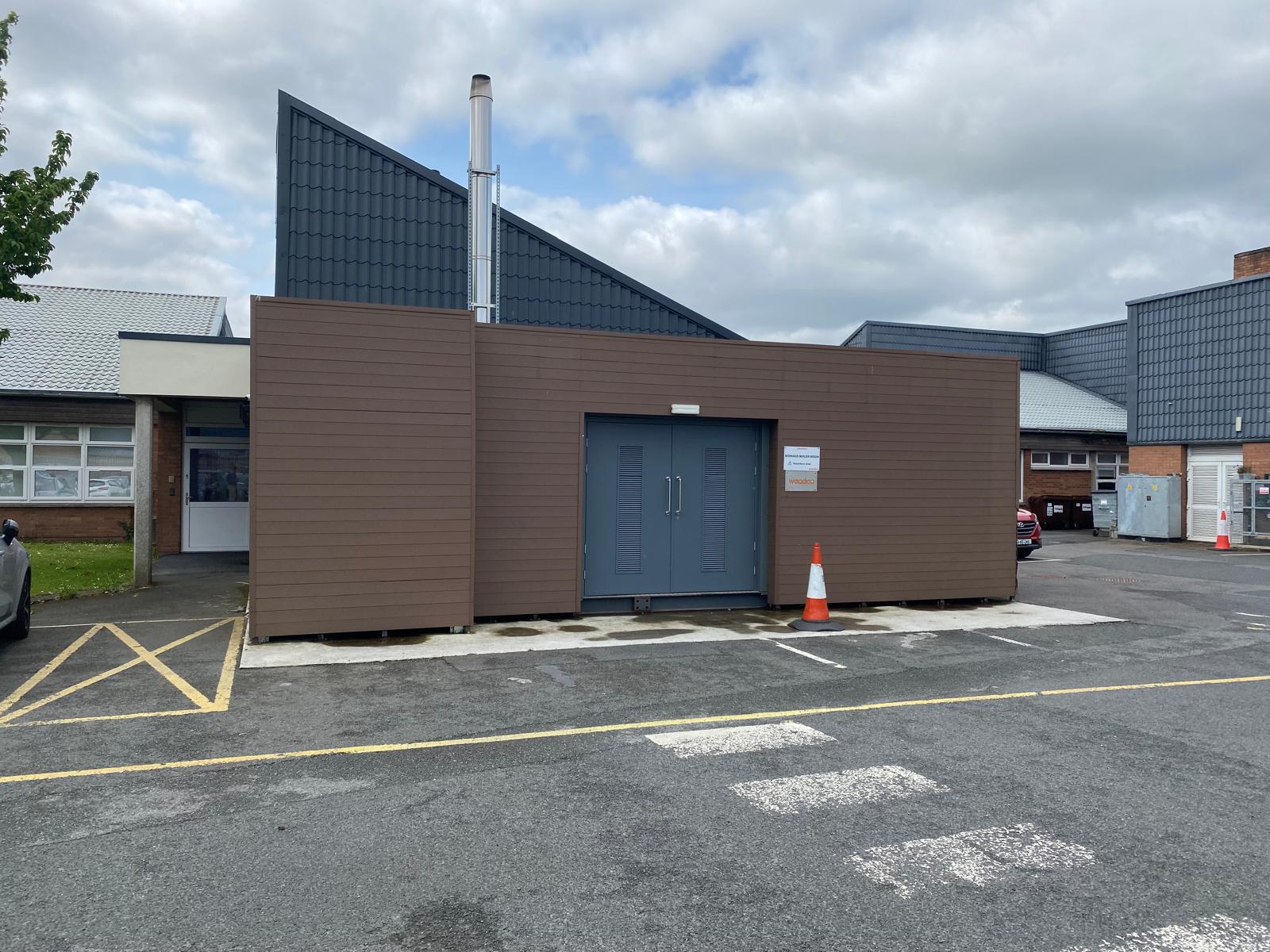 a wood pellet boiler system at a school in Dublin